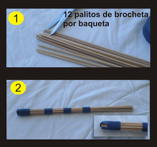Como hacer baquetas con palos de brocheta