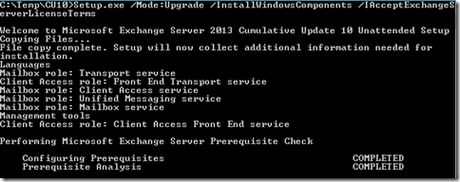 Actualización de Cumulative Update en Exchange 2013