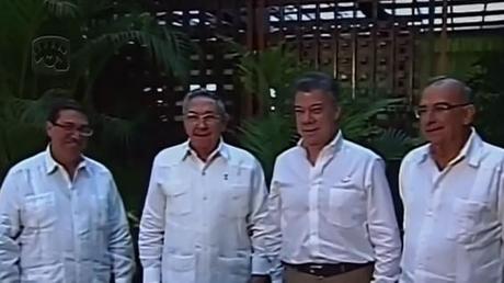 Santos, Castro y el guerrillero timochenko Santos, Castro y el guerrillero timochenko