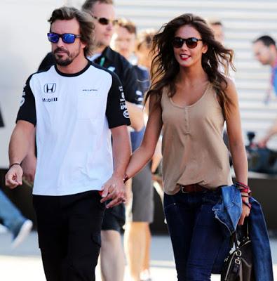 Fernando Alonso muy romántico con Lara Álvarez