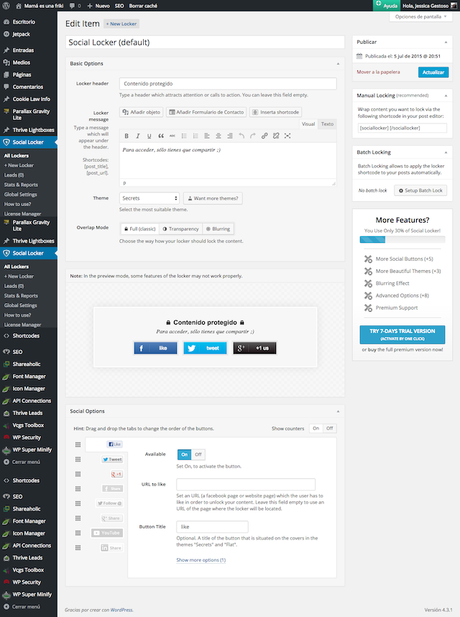 Plugin Social Locker: el plugin que aumenta tus visitas plugin social-locker