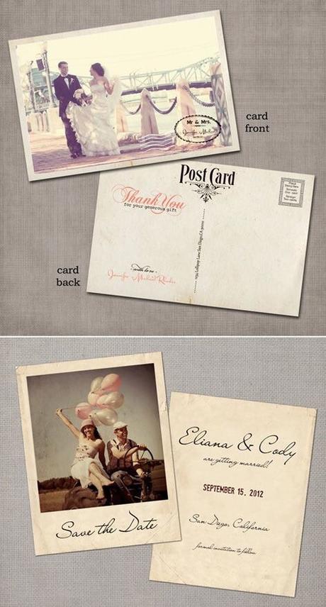 WE LOVE IT!: Postales vintage llenas de nostalgia para vuestras invitaciones de boda o tarjetas de agradecimeinto