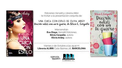 Barcelona, viernes 2 de octubre, presentación UNA CHICA CON ESTILO Barcelona, viernes 2 de octubre, presentación UNA CHICA CON ESTILO