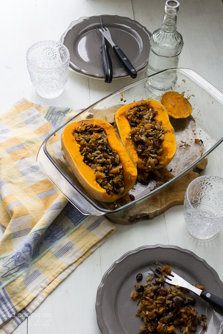 Calabaza asada rellena de arroz - Juego de blogueros 2.0 Calabaza asada rellena de arroz - Juego de blogueros 2.0