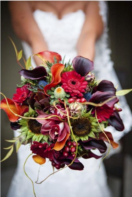 exotic fall wedding bouquet trendy bride 2 634x950 25 Amazing Autumn Wedding Bouquets: 