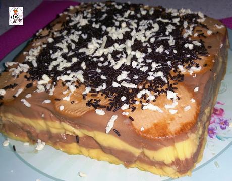 TARTA DE GALLETAS CON DOS CHOCOLATES