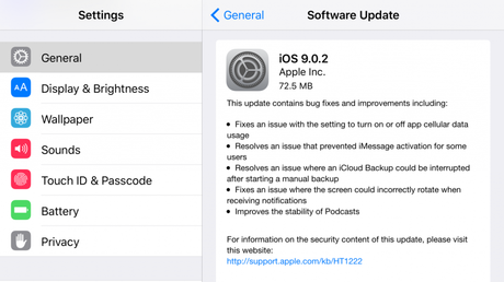 Actualización iOS 9