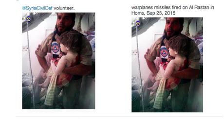 ONG White Helmets pillada foto fake víctima civil por ataque ruso en Homs