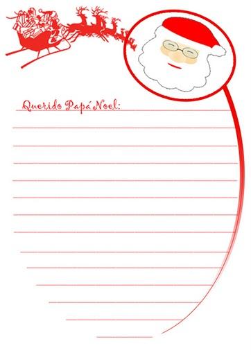 Carta Papá Noel para imprimir. carta papa noel para imprimir