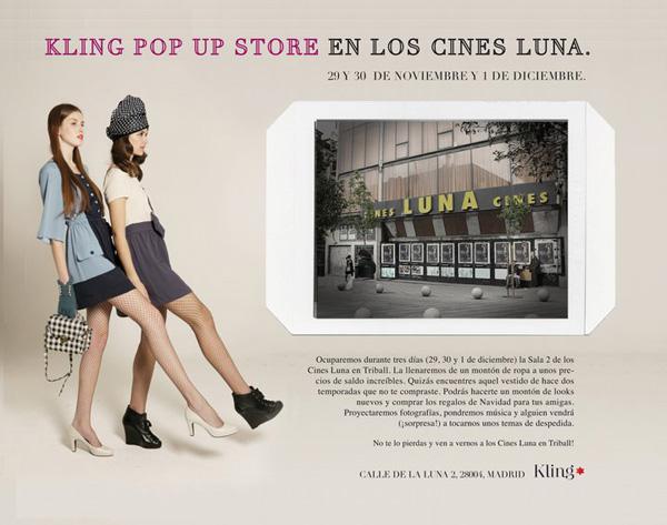 Kling, Pop Up Store en los Cines Luna Kling, Pop Up Store en los Cines Luna