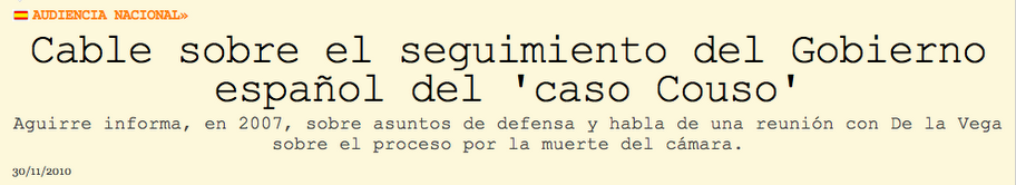 Hoy #Couso debería ser Trending Topic Cable sobre el seguimiento del Gobierno español del caso Couso