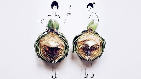 ¿Qué sucede si mezclamos moda + dibujos + comida?... : Gretchen Roehrs fruit-and-vegetables-become-fashion-dresses_the-illustrations-of-gretchen-roehrs