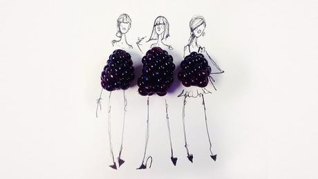 ¿Qué sucede si mezclamos moda + dibujos + comida?... : Gretchen Roehrs fruit-and-vegetables-become-fashion-dresses_the-illustrations-of-gretchen-roehrs