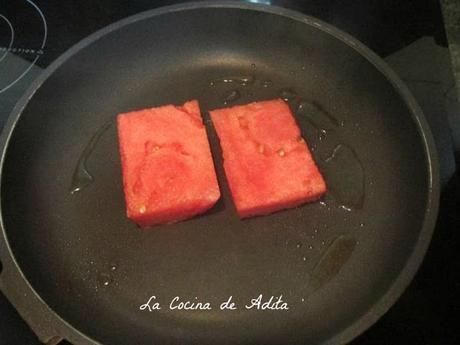 Piña y sandia caramelizada