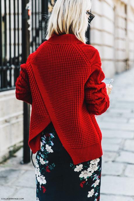 PARIS FASHION WEEK STREET STYLE #1 PFW-Paris_Fashion_Week-Spring_Summer_2016-Street_Style-Say_Cheese-Holly_Rogers-Red_Sweater-Pencil_Skirt-1