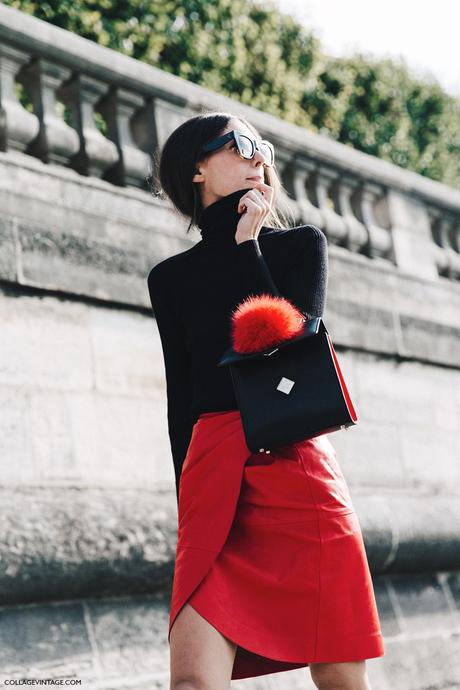 PARIS FASHION WEEK STREET STYLE #1 PFW-Paris_Fashion_Week-Spring_Summer_2016-Street_Style-Say_Cheese-Dilleta-Red_Skirt-White_Boots-2
