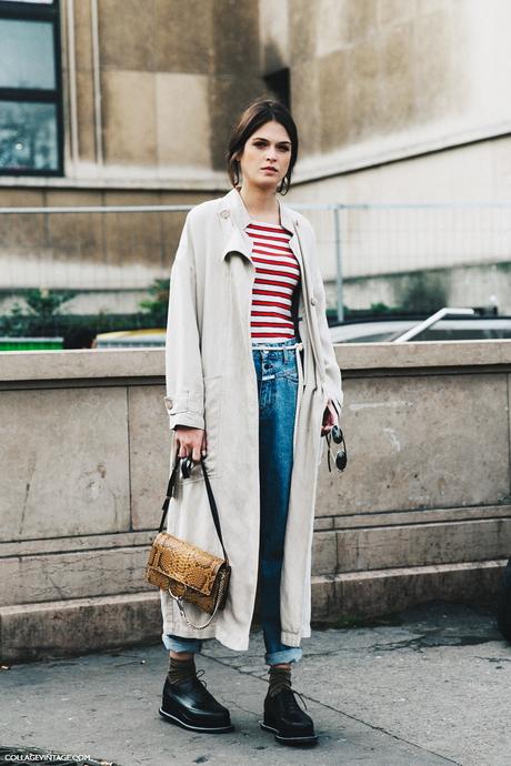 PARIS FASHION WEEK STREET STYLE #1 PFW-Paris_Fashion_Week-Spring_Summer_2016-Street_Style-Say_Cheese-Trench_Coat-Chloe_Bag-Striped_Top-Jeans-3