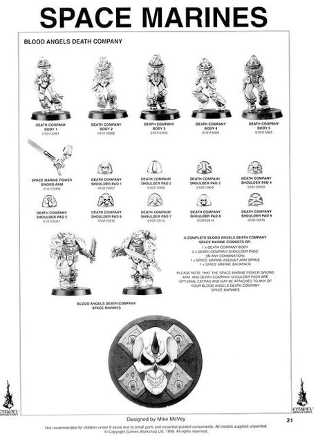 Hoja de catálogo de 1999 con la Compañía de la Muerte Hoja de catálogo de 1999 con la Compañía de la Muerte