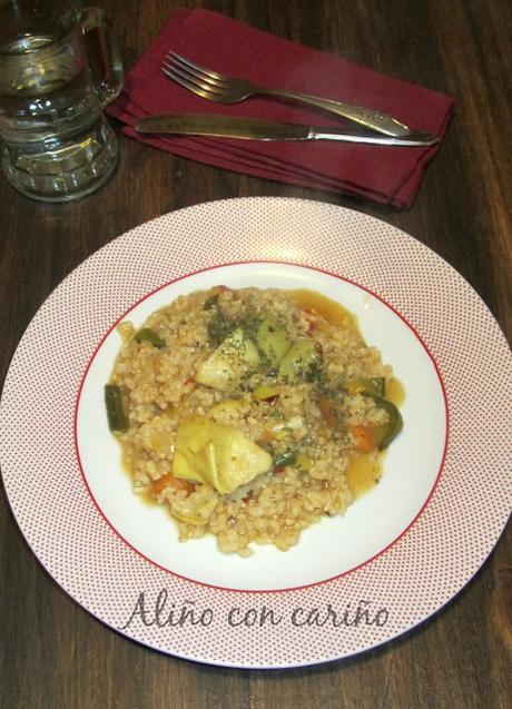 PAELLA DE VERDURAS CON ARROZ INTEGRAL PAELLA DE VERDURAS CON ARROZ INTEGRAL