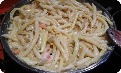Fusilli con Gambas y Salmón Ahumado Fusilli con Gambas y Salmón Ahumado