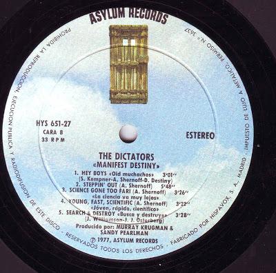 The Dictators - Manifest destiny lp 1977 The Dictators - Manifest destiny lp 1977