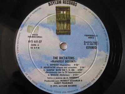 The Dictators - Manifest destiny lp 1977 The Dictators - Manifest destiny lp 1977