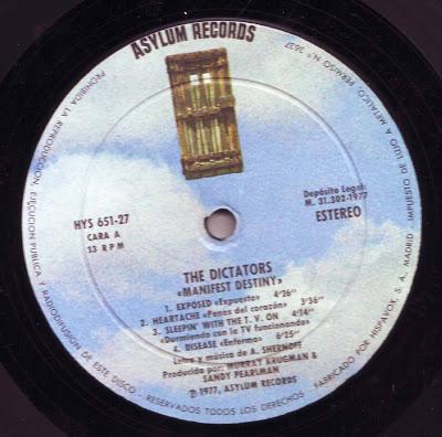 The Dictators - Manifest destiny lp 1977 The Dictators - Manifest destiny lp 1977