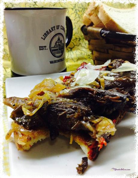 Tosta de setas, pimientos y parmesano Tosta de setas, pimientos y parmesano 5