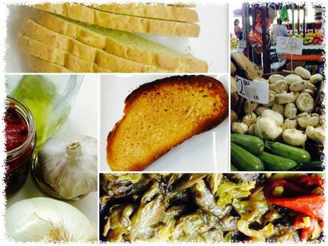 Tosta de setas, pimientos y parmesano Tosta de setas, pimientos y parmesano Ingredientes_Fotor