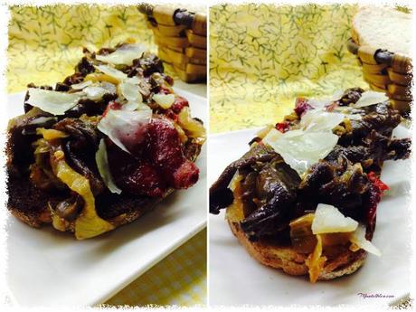 Tosta de setas, pimientos y parmesano Tosta de setas, pimientos y parmesano 2_Fotor