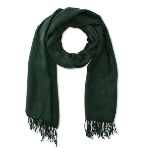 Guía a la tendecia de colores para este otoño 2015… Bufanda tejida en verde oscuro