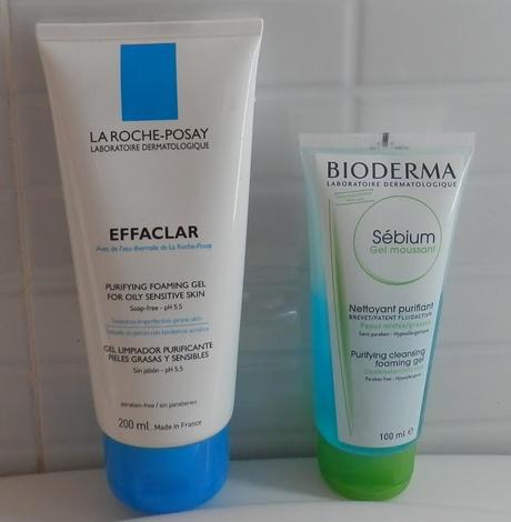 Opinión limpiadores faciales piel grasa: Effaclar gel purificante pieles sensibles/grasas vs Sebium gel limpiador purificante