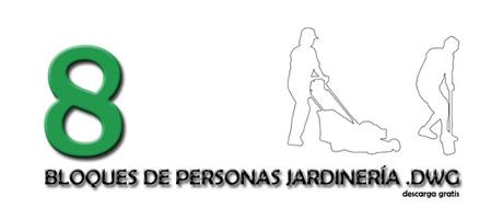 10 bloques para descargar .dwg. Silueta de personas jardinería