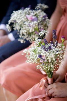 Damas de honor lavanda y paniculata