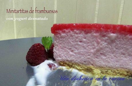 Mini tartitas de frambuesas con yogurt desnatado Mini tartitas de frambuesas con yogurt desnatado