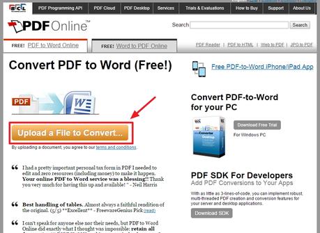 convertir PDF a Word