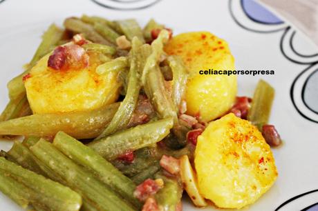 BORRAJA CON PATATAS AL VAPOR CON SALSA DE AJO, JAMÓN Y PIMENTÓN (Mycook) borraja-al-vapor