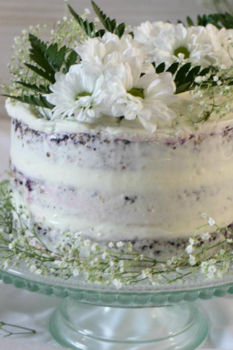 Naked cake de limón y arándanos con frosting de queso y limón naked-cake, naked-cake-arandanos, naked-cake-limon