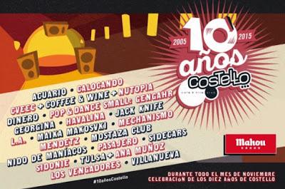 Costello Club Madrid celebra sus 10 años con L.A., Sidonie, Georgina, Dinero, Mendetz, Sidecars...