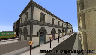 Réplica Minecraft del Museo del Ferrocarril de Asturias, España.