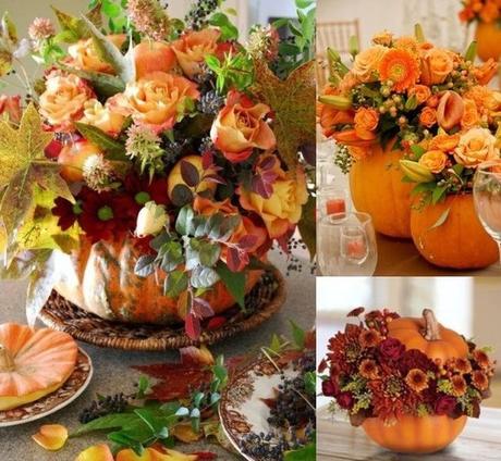 Centros de mesa con calabazas para las bodas de otoño - Foto: Pinterest Centros de mesa con calabazas para las bodas de otoño - Foto: Pinterest