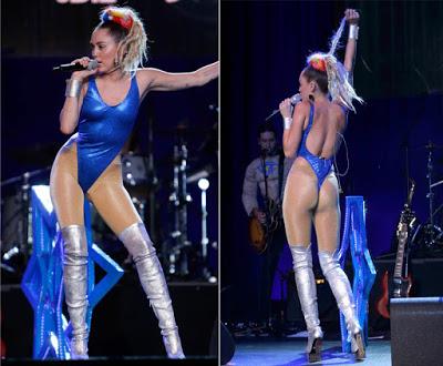 Miley Cyrus con el trasero a la vista en concierto benéfico