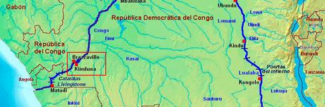 Rio Congo. Brazaville y Kinshasa. La historia los dos Congos. Fuente Wikipedia