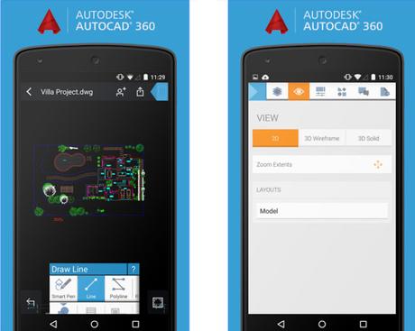 Aplicación para móvil. Autocad 360