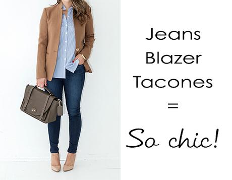 10 Looks de Inspiración con Jeans, Tacones y Blazer! 10 Looks de Inspiración con Jeans, Tacones y Blazer!