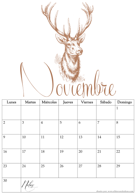 Imprimible: Calendario Noviembre 2015