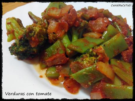 Verduras con tomate, mmmmmmmm :)