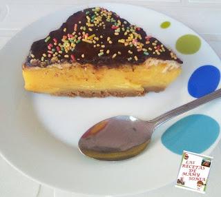 TARTA DE FLAN CON GALLETAS Y COBERTURA DE CHOCOLATE TARTA DE FLAN CON GALLETAS Y COBERTURA DE CHOCOLATE