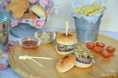 Mini Hamburguesas de Ternera, Cebolla y Queso