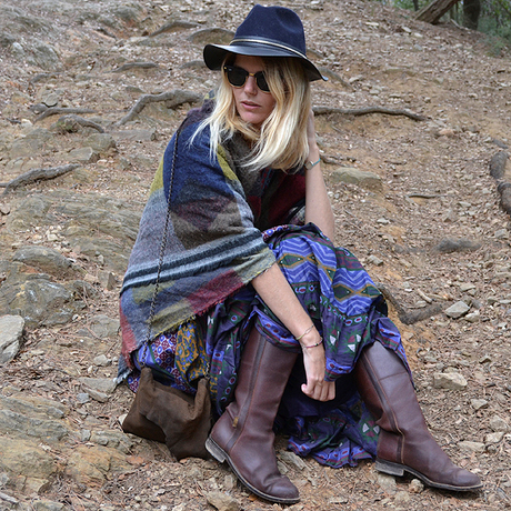 STREET STYLE INSPIRATION; BOHO DRESS IN FALL.-